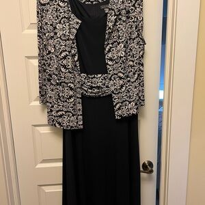 Jessica Howard Black Dress with Patterned Jacket